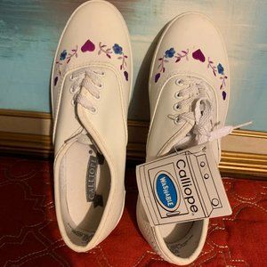 NEW! Kids calliope floral split leather sneakers  little girl 2.5